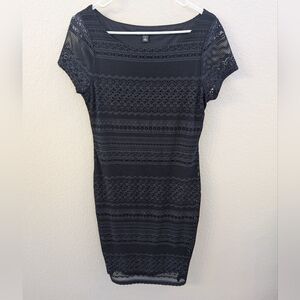 Banana Republic Navy Blue Lace Knit Short Sleeve Dress Size Medium